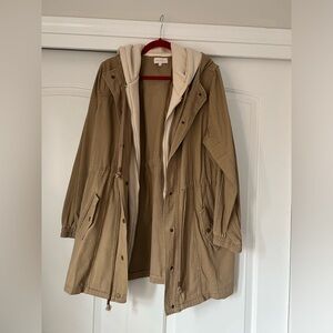 Skies Are Blue Russell Hooded Parka in Khaki Size XL